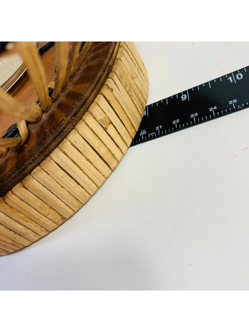 Vintage Bamboo Lantern Woven Candle Holder Glass Hurricane Coastal Table Decor